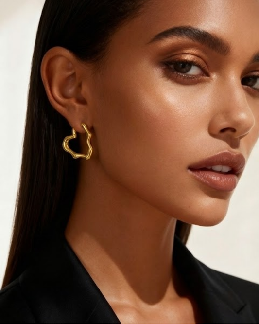 Brinco Melrose — banhado a ouro 18k em aço inoxidável