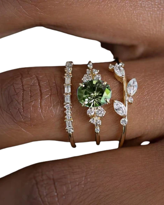 Conjunto Anel Lancastre banhado a ouro 24k em aço inoxidável