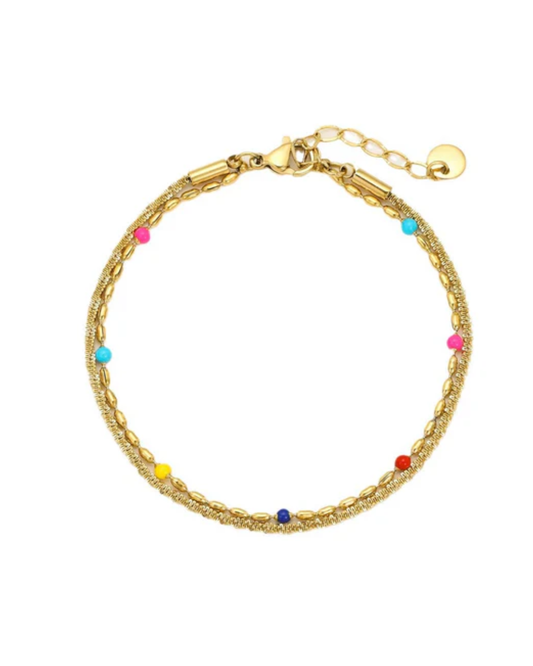 Pulseira Elisabeta — aço inoxidável banhada a ouro 14k