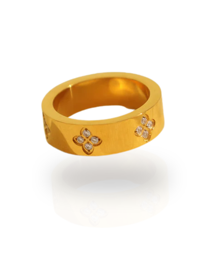Anel Trevo Fillipi banhado a ouro 18k em aço inoxidável