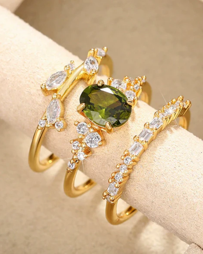 Conjunto Anel Lancastre banhado a ouro 24k em aço inoxidável