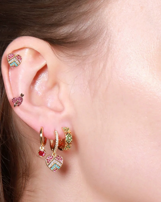 Conjunto Brincos Vittoria — banhado a ouro 18k em aço inoxidável