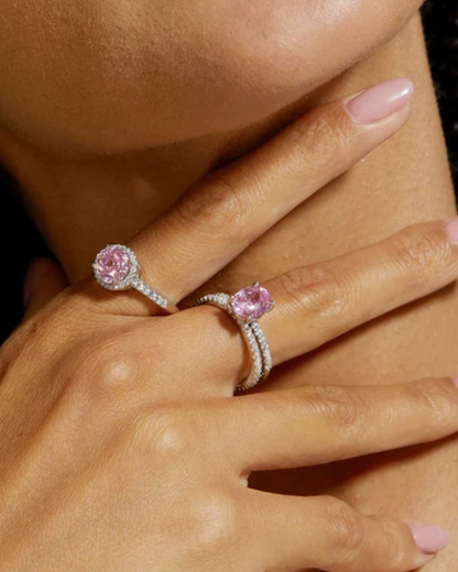 Anel Anna em prata esterlina lapidado com Zircónia