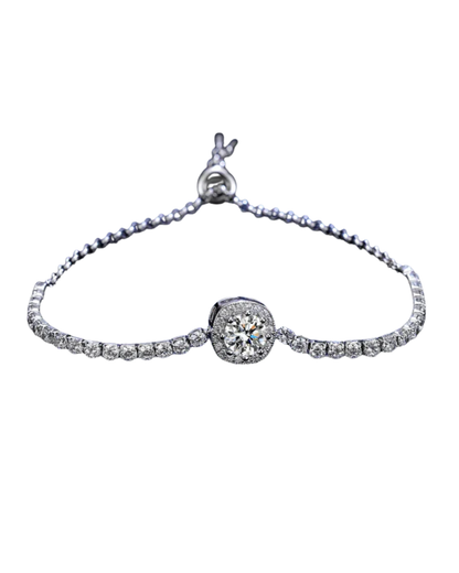 Pulseira Vittoria — Prata esterlina 925 com  Pedra Moissanite