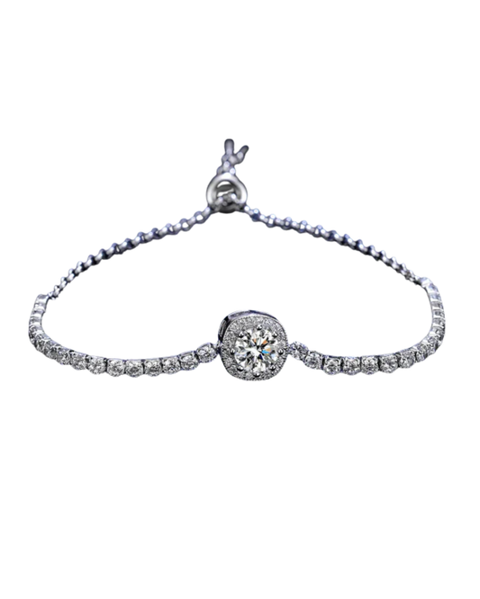 Pulseira Vittoria — Prata esterlina 925 com  Pedra Moissanite