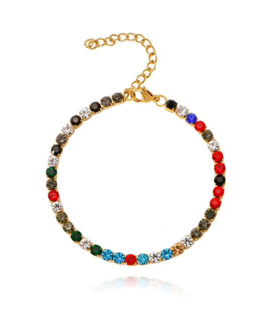 Pulseira Estella — aço inoxidável com zircónia cúbica