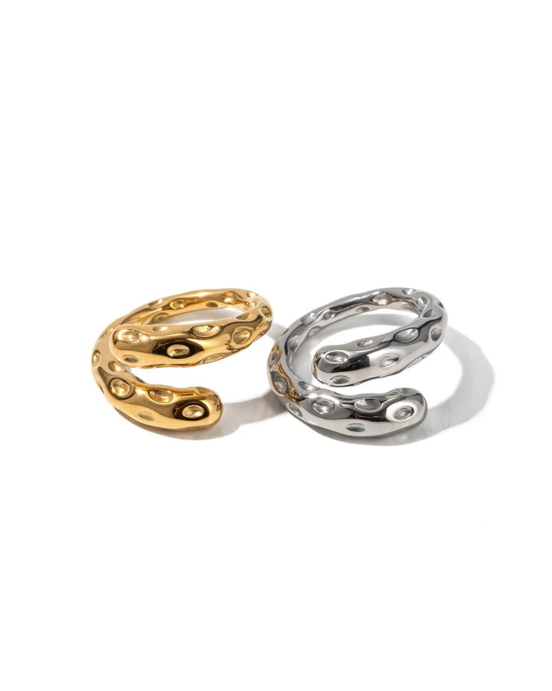 Anel Belle banhado a ouro 14k em aço inoxidável