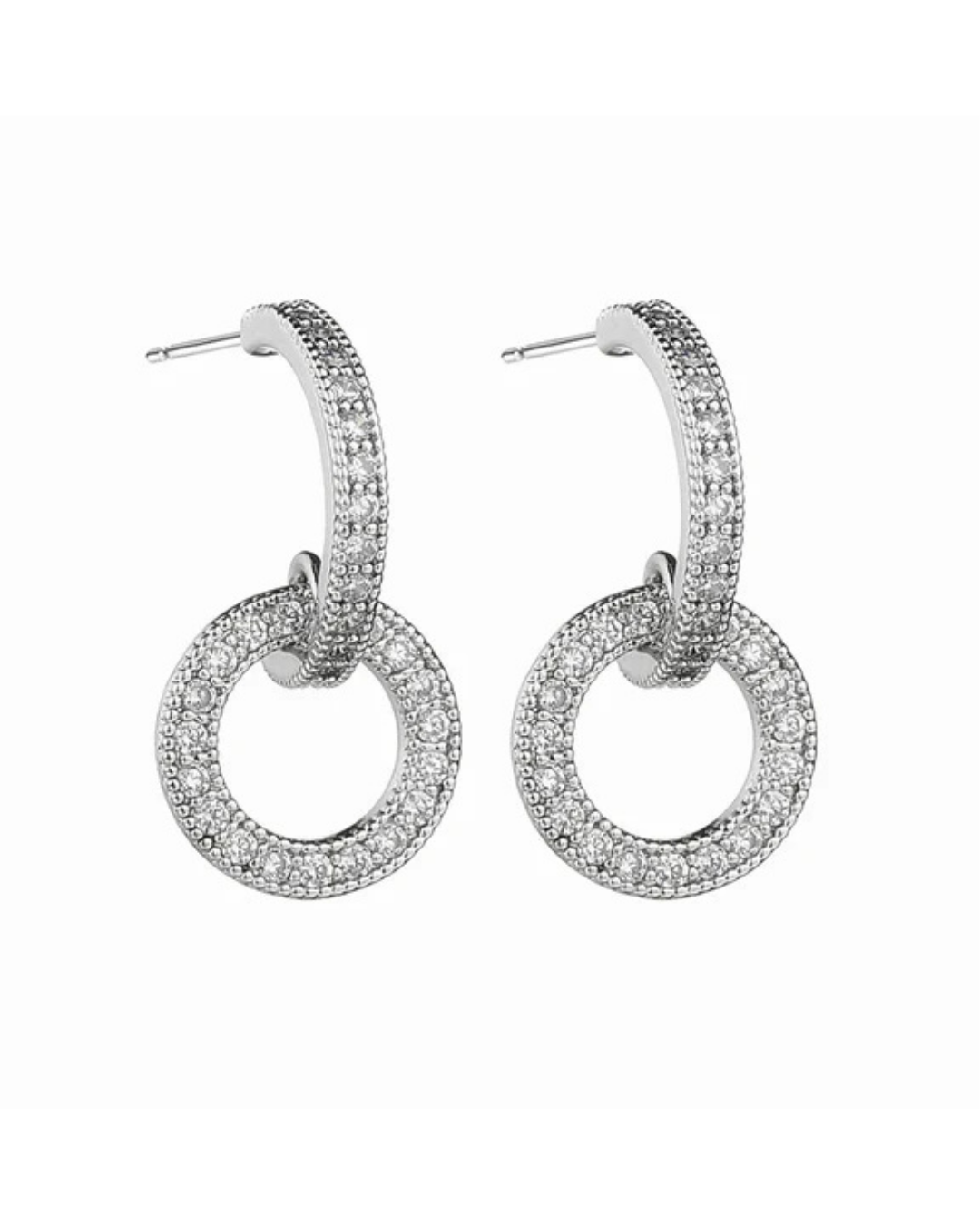 Brinco Benedita- Prata com zircónia preciosa lapidada a mão em aço inoxidável