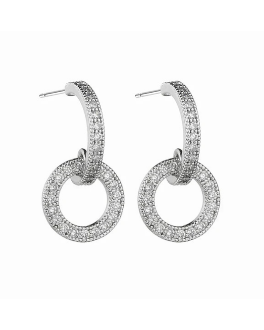 Brinco Benedita- Prata com zircónia preciosa lapidada a mão em aço inoxidável