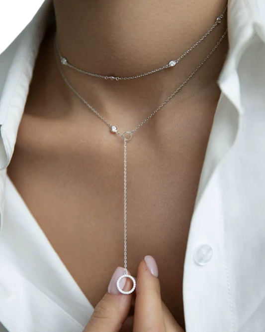 Conjunto Fio Giada Prata — em aço inoxidável