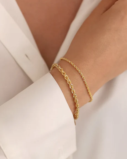 Conjunto 2 Pulseiras Isabel — banhado a ouro 18k em aço inoxidável