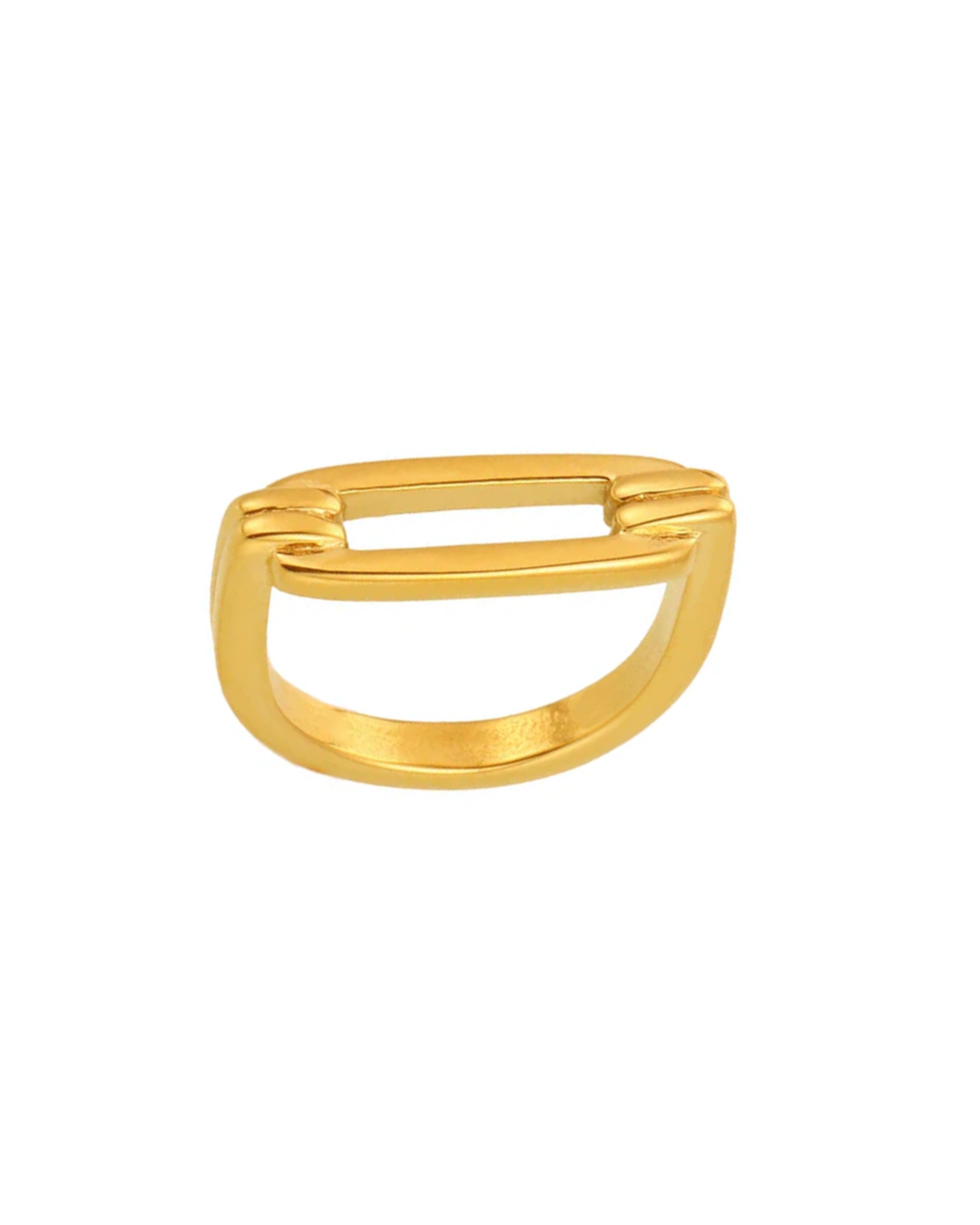 Anel Loretto banhado a ouro 14k em aço inoxidável