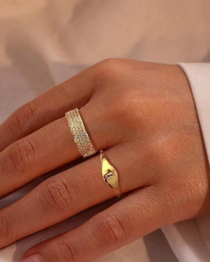 Conjunto Marabella anéis banhado a ouro 24k