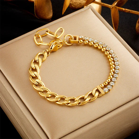 Pulseiras linha Bella em Aço Inoxidável e Ouro 14K