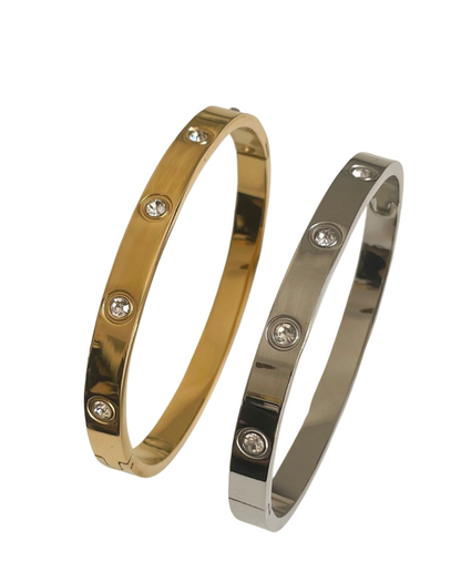 Pulseira  Estilo Clássico- banhado a ouro 18k em aço inoxidável