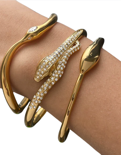 Conjunto 3 Pulseiras- banhado a ouro 18k em aço inoxidável